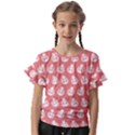 Coral And White Lady Bug Pattern Kids  Cut Out Flutter Sleeves View1