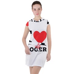 I Love Roger Drawstring Hooded Dress by ilovewhateva