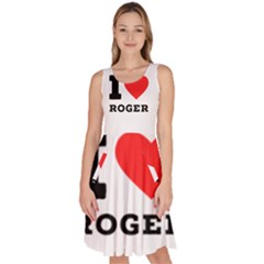 I Love Roger Knee Length Skater Dress With Pockets by ilovewhateva