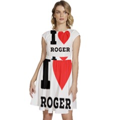 I Love Roger Cap Sleeve High Waist Dress