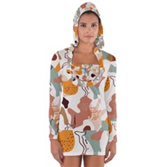 Shapes Pattern Long Sleeve Hooded T-shirt by BlackRoseStore