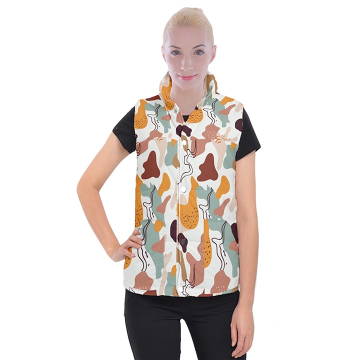 Shapes Pattern Women s Button Up Vest