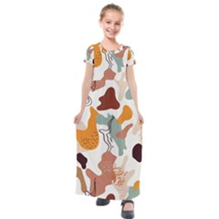 Shapes Pattern Kids  Short Sleeve Maxi Dress by BlackRoseStore