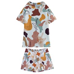 Shapes Pattern Kids  Swim Tee And Shorts Set