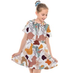 Shapes Pattern Kids  Short Sleeve Shirt Dress