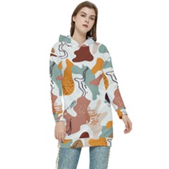 Shapes Pattern Women s Long Oversized Pullover Hoodie by BlackRoseStore