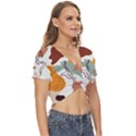 Shapes Pattern Twist Front Crop Top View3