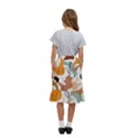 Shapes Pattern Kids  Ruffle Flared Wrap Midi Skirt View4