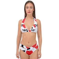 I Love Jose Double Strap Halter Bikini Set by ilovewhateva