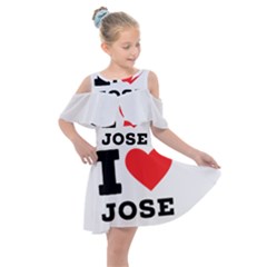 I Love Jose Kids  Shoulder Cutout Chiffon Dress