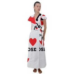 I Love Jose Flutter Sleeve Maxi Dress by ilovewhateva