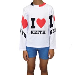 I Love Keith Kids  Long Sleeve Swimwear by ilovewhateva