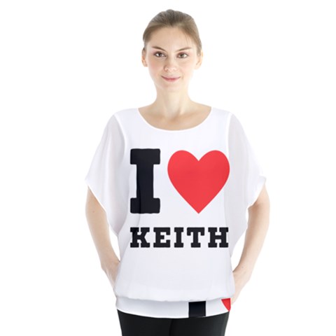 I Love Keith Batwing Chiffon Blouse by ilovewhateva