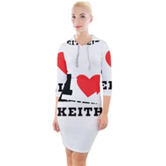 I Love Keith Quarter Sleeve Hood Bodycon Dress by ilovewhateva