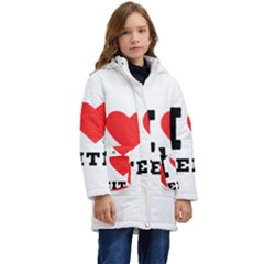 I Love Keith Kid s Hooded Longline Puffer Jacket by ilovewhateva