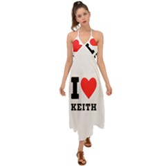 I Love Keith Halter Tie Back Dress  by ilovewhateva