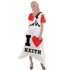 I Love Keith Cross Front Sharkbite Hem Maxi Dress by ilovewhateva