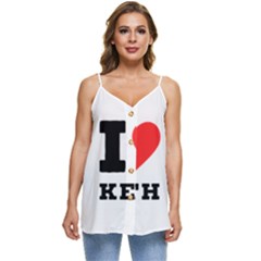 I Love Keith Casual Spaghetti Strap Chiffon Top by ilovewhateva