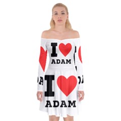 I Love Adam  Off Shoulder Skater Dress by ilovewhateva