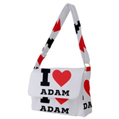 I Love Adam  Full Print Messenger Bag (m) by ilovewhateva