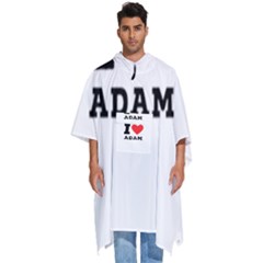 I Love Adam  Men s Hooded Rain Ponchos