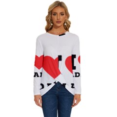 I Love Adam  Long Sleeve Crew Neck Pullover Top