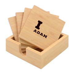 I Love Adam  Bamboo Coaster Set