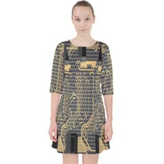 Circuit Quarter Sleeve Pocket Dress by nateshop