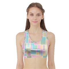 Color-blocks Sports Bra With Border by nateshop