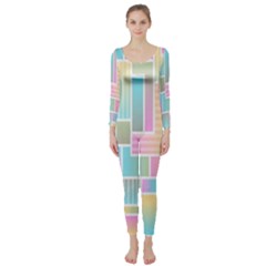 Color-blocks Long Sleeve Catsuit by nateshop