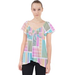 Color-blocks Lace Front Dolly Top by nateshop