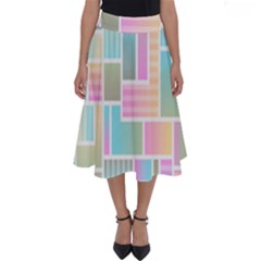 Color-blocks Perfect Length Midi Skirt by nateshop