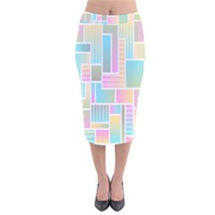 Color-blocks Velvet Midi Pencil Skirt by nateshop