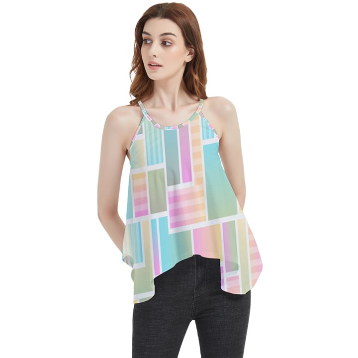 Color-blocks Flowy Camisole Tank Top