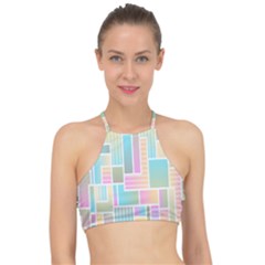 Color-blocks Racer Front Bikini Top by nateshop