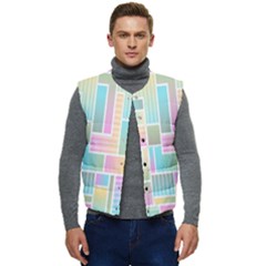 Color-blocks Men s Short Button Up Puffer Vest	 by nateshop