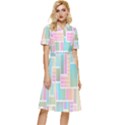 Color-blocks Button Top Knee Length Dress View1