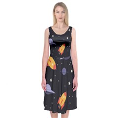 Cosmos Midi Sleeveless Dress by nateshop