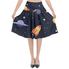 Cosmos Flared Midi Skirt by nateshop