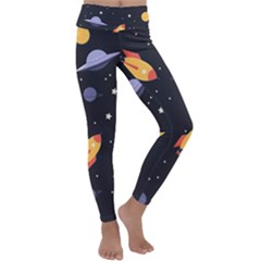 Cosmos Kids  Lightweight Velour Classic Yoga Leggings by nateshop