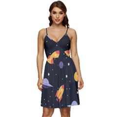 Cosmos V-neck Pocket Summer Dress  by nateshop