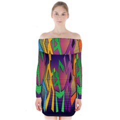 Dancing Long Sleeve Off Shoulder Dress by nateshop