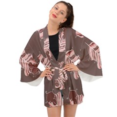 Feather Long Sleeve Kimono by nateshop