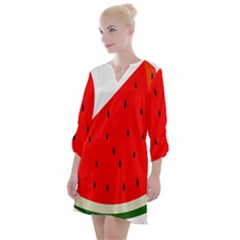 Fruit-01 Open Neck Shift Dress by nateshop