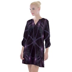 Geometric-art-001 Open Neck Shift Dress by nateshop