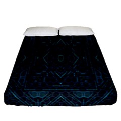 Geometric-art-003 Fitted Sheet (Queen Size)