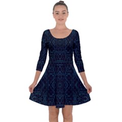 Geometric-art-003 Quarter Sleeve Skater Dress by nateshop