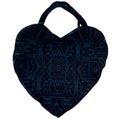 Geometric-art-003 Giant Heart Shaped Tote by nateshop