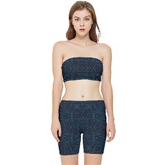 Geometric-art-003 Stretch Shorts and Tube Top Set