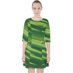 Green-01 Quarter Sleeve Pocket Dress by nateshop